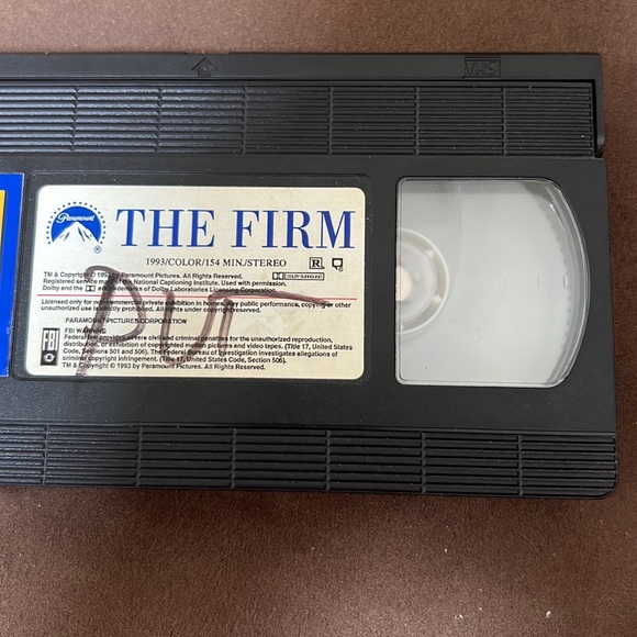 The Firm (VHS Video, 1993, Paramount Pictures) Tom Cruise Original Case - Picture 4 of 15